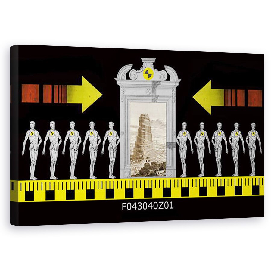 Tablou canvas - Giulio Cerocchi - Crash turris Babel, 2009, colagraph, 50 x 80 cm