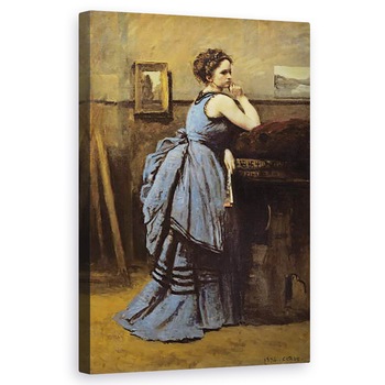 Tablou canvas - Jean Baptiste Camille Corot - Femeia in albastru, 50 x 80 cm Tablou canvas - Jean Baptiste Camille Corot - Femeia in albastru, 50 x 80 cm