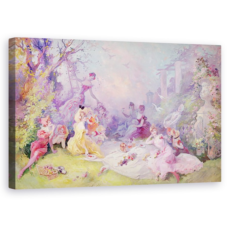 Tablou canvas - Jules Cheret - Masa de pranz pe iarba, 60 x 100 cm