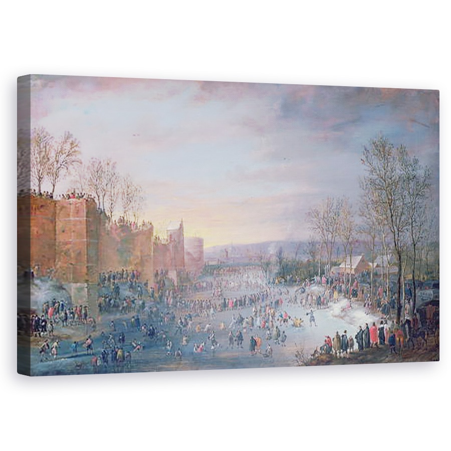Tablou canvas - Robert van den Hoecke - Patinaj pe Stadtgraben la Bruxelles, 50 x 80 cm