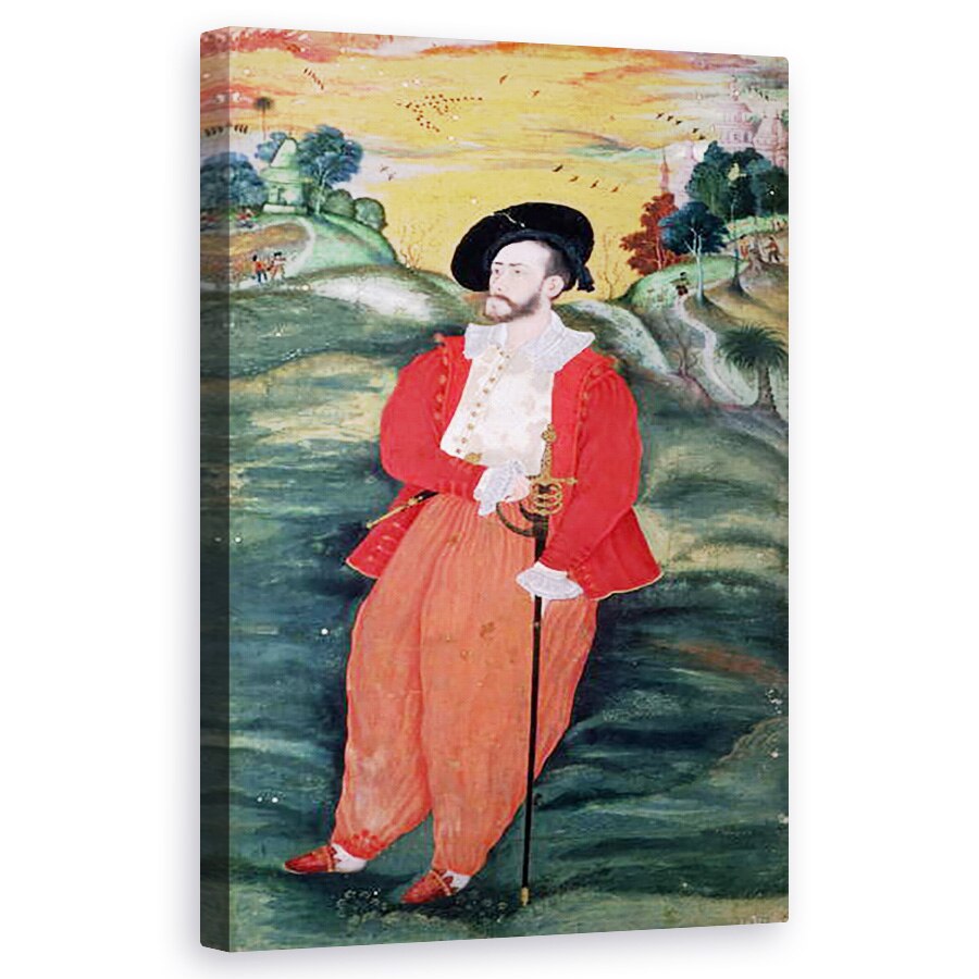 Tablou canvas - Scoala Mughal - Portretul unui marinar european, 50 x 80 cm