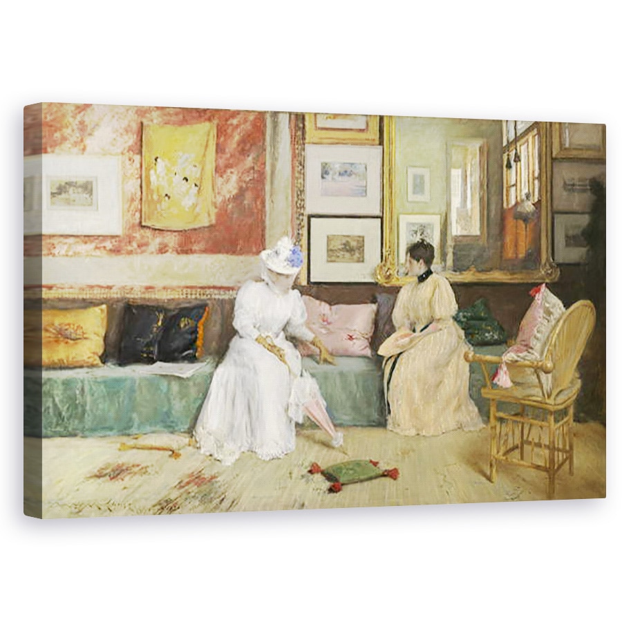 Tablou canvas - William Merritt Chase - Un apel prietenos, 50 x 80 cm