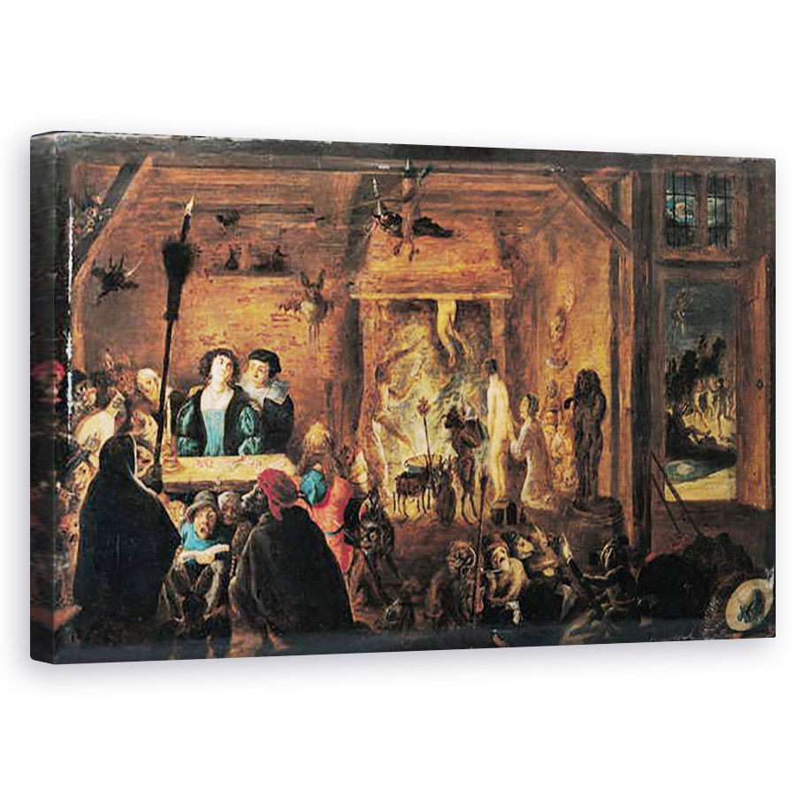 Tablou canvas - David Teniers the Younger - O scena de vrajitorie, 60 x 100 cm