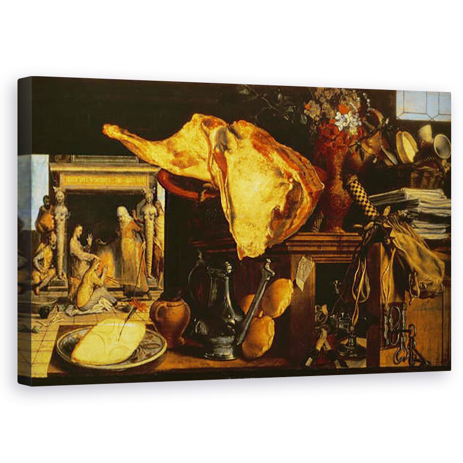 Tablou canvas - Pieter Aertsen - Vanitas inca de viata Hristos cu Maria si Martha, 50 x 80 cm
