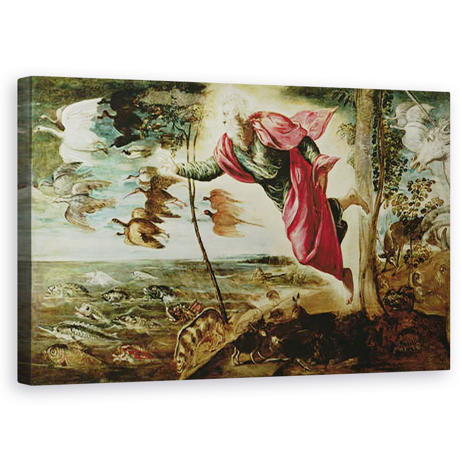 Tablou canvas - Jacopo Robusti Tintoretto - Crearea animalelor , 50 x 80 cm