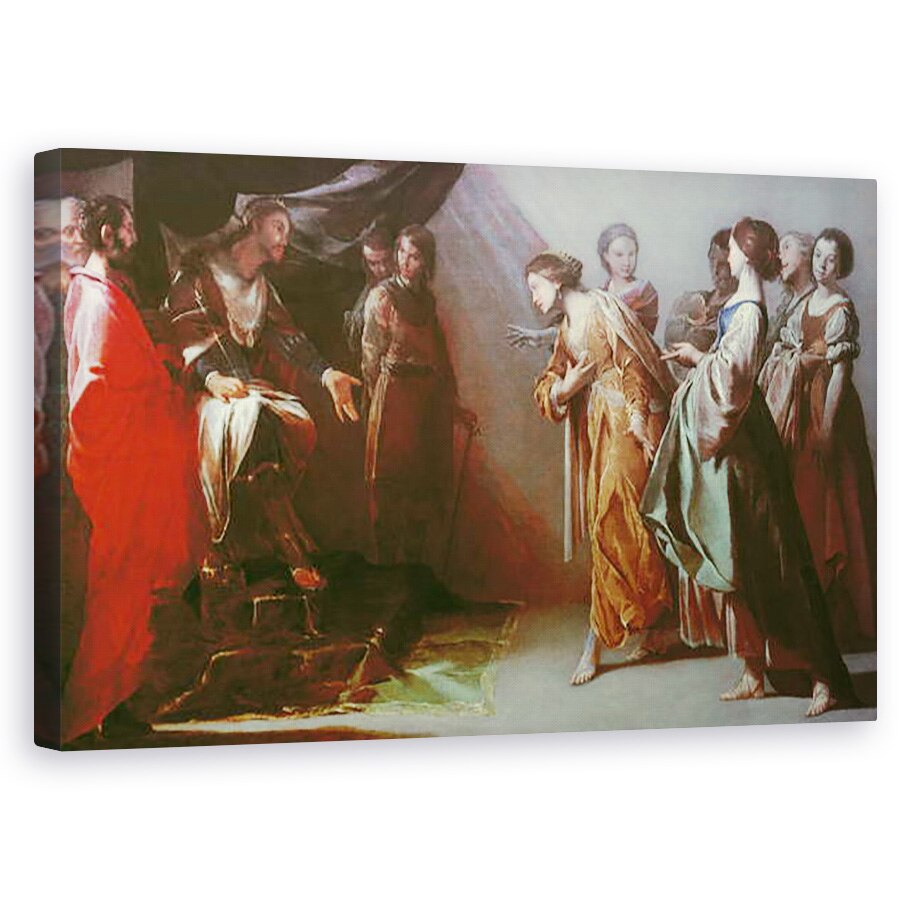 Tablou canvas - Bernardo Cavallino - Estera si Ahasveros, 50 x 80 cm