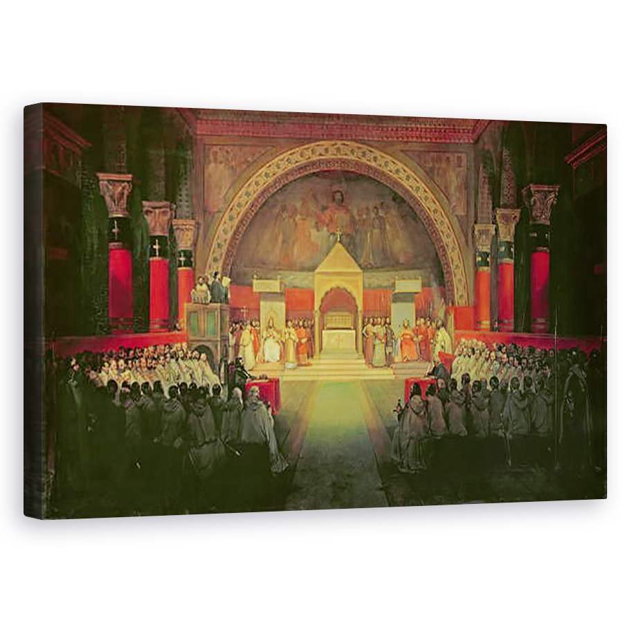 Tablou canvas - Francois-Marius Granet - Capitolul Ordinului Templierilor a avut loc la Paris, 22 aprilie 1147, 60 x 100 cm