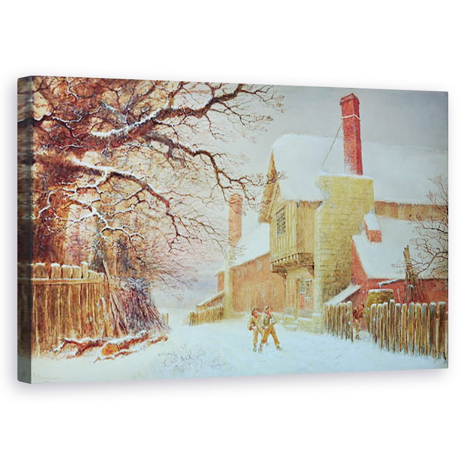 Tablou canvas - William W. Quatremain - Snowballing la Tiddlington , 50 x 80 cm