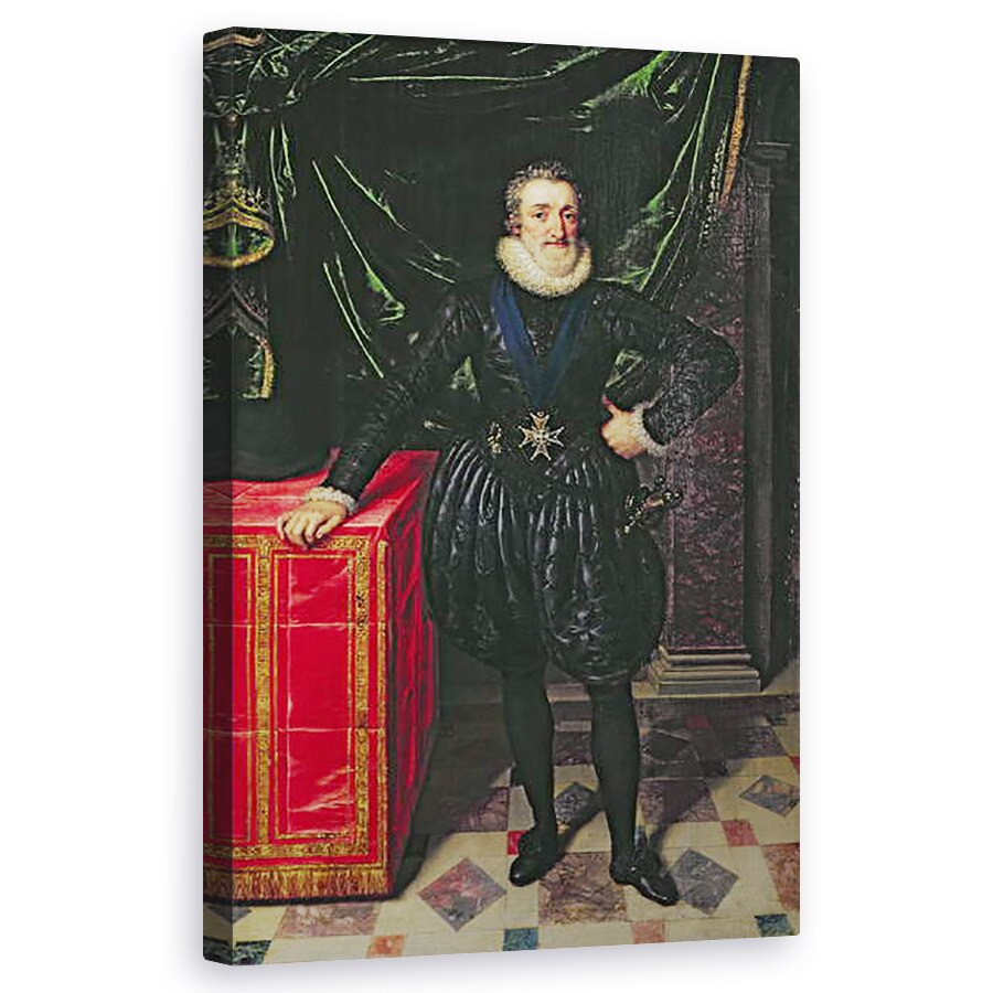 Tablou canvas - Frans II Pourbus - Portretul lui Henri IV 1553-1610 Regele Frantei, intr-un costum negru, 50 x 80 cm