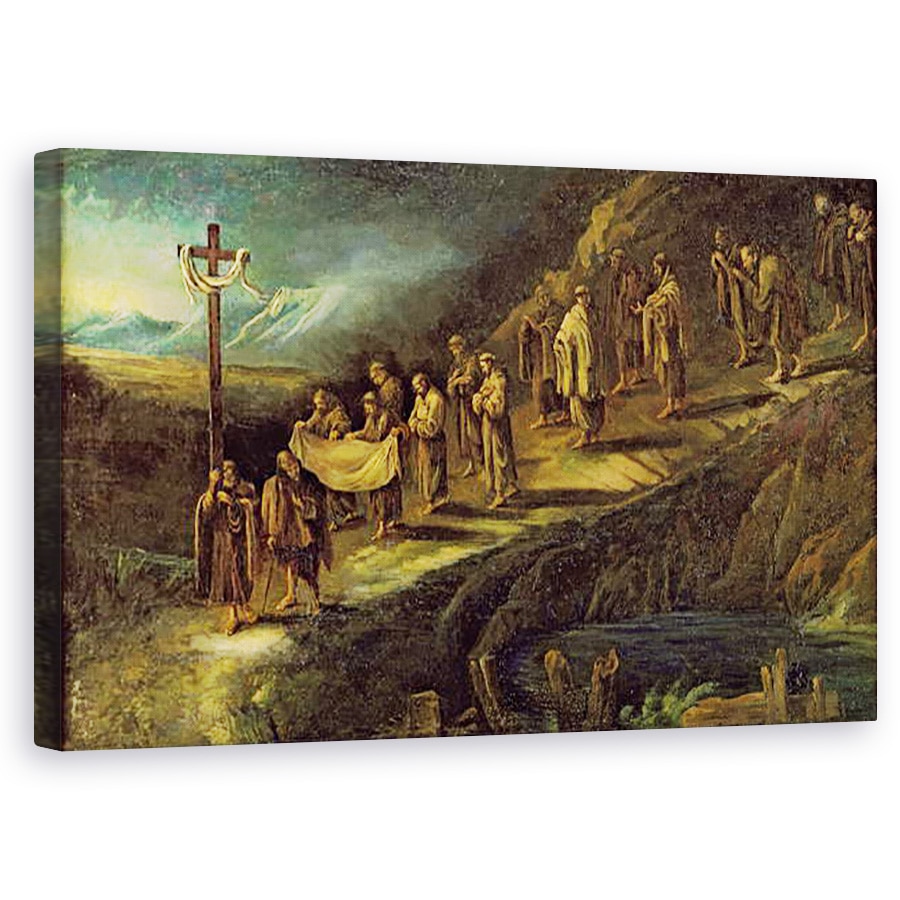 Tablou canvas - Alessandro Magnasco - Procesiunea Sfantului Giulgiu , 50 x 80 cm