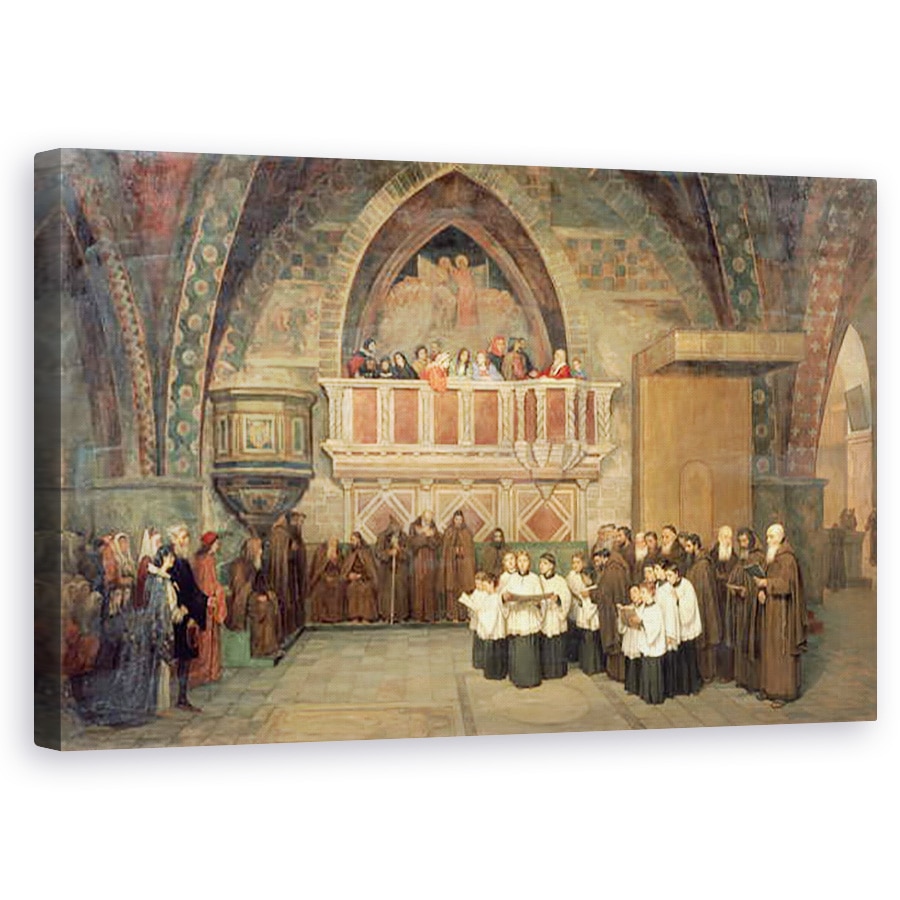Tablou canvas - Mikhail Petrovich Botkin - Biserica Vecernie in Biserica Sfantul Francisc din Assisi, 60 x 100 cm