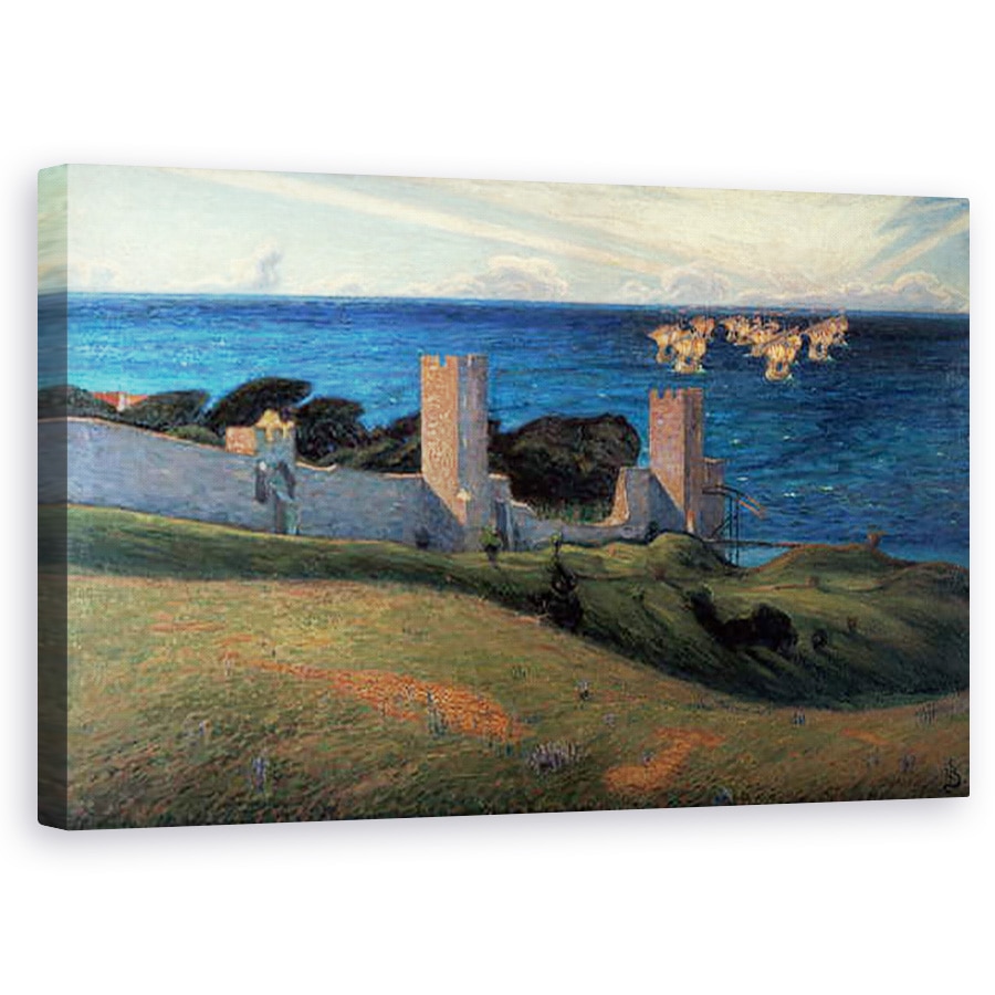 Tablou canvas - Sven Richard Bergh - Viziune. Scene din Visby, 60 x 100 cm