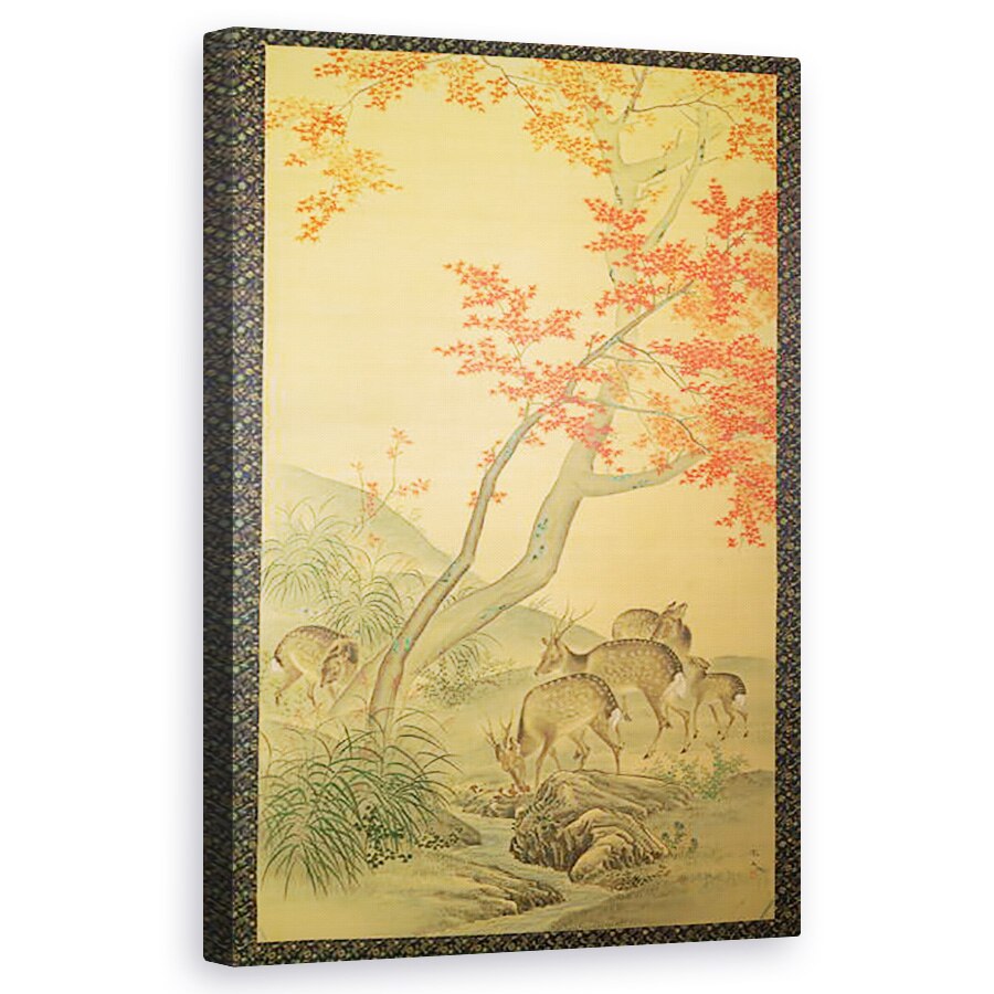 Tablou canvas - Mori Tetsuzan - Cerb sub un artar, 50 x 80 cm