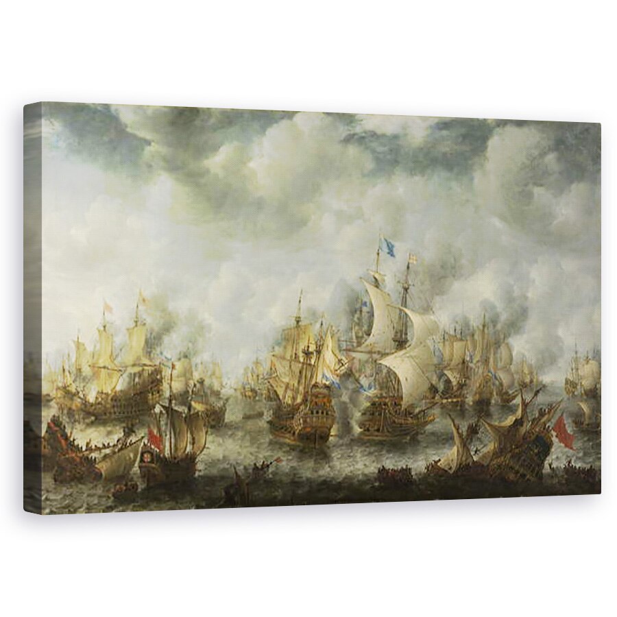 Tablou canvas - Jan Beerstraten - Batalia de la Terheide, 50 x 80 cm