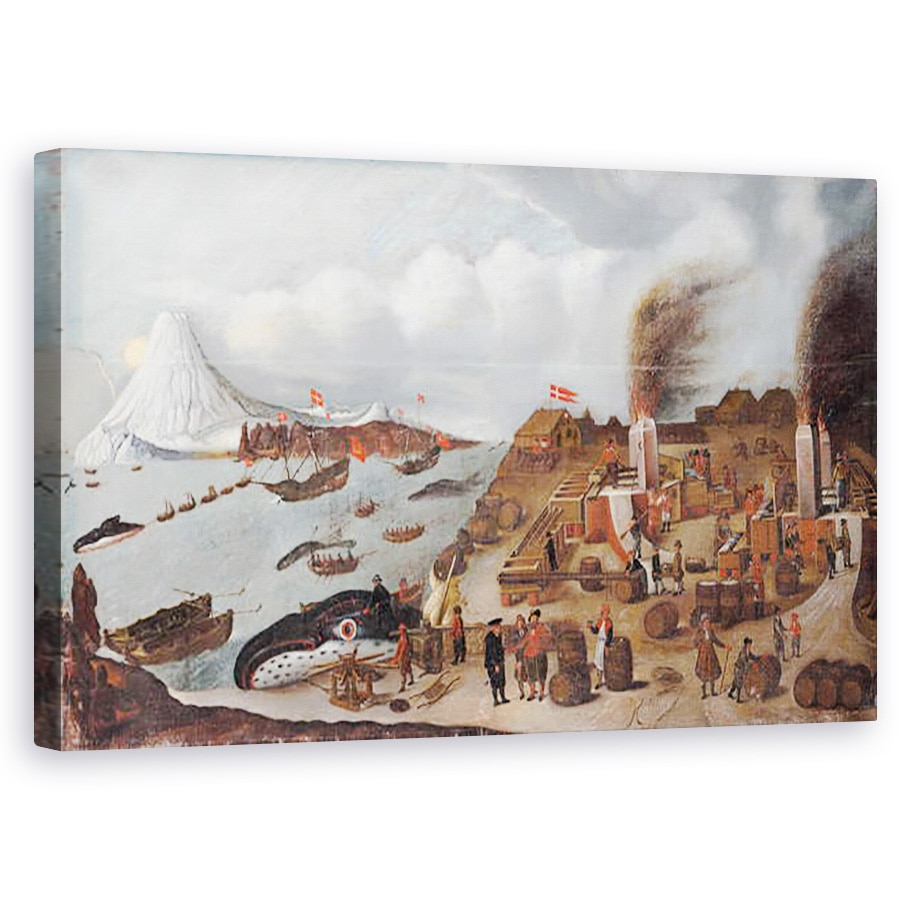 Tablou canvas - Abraham Speeck - Statie daneza de vanare, 60 x 100 cm