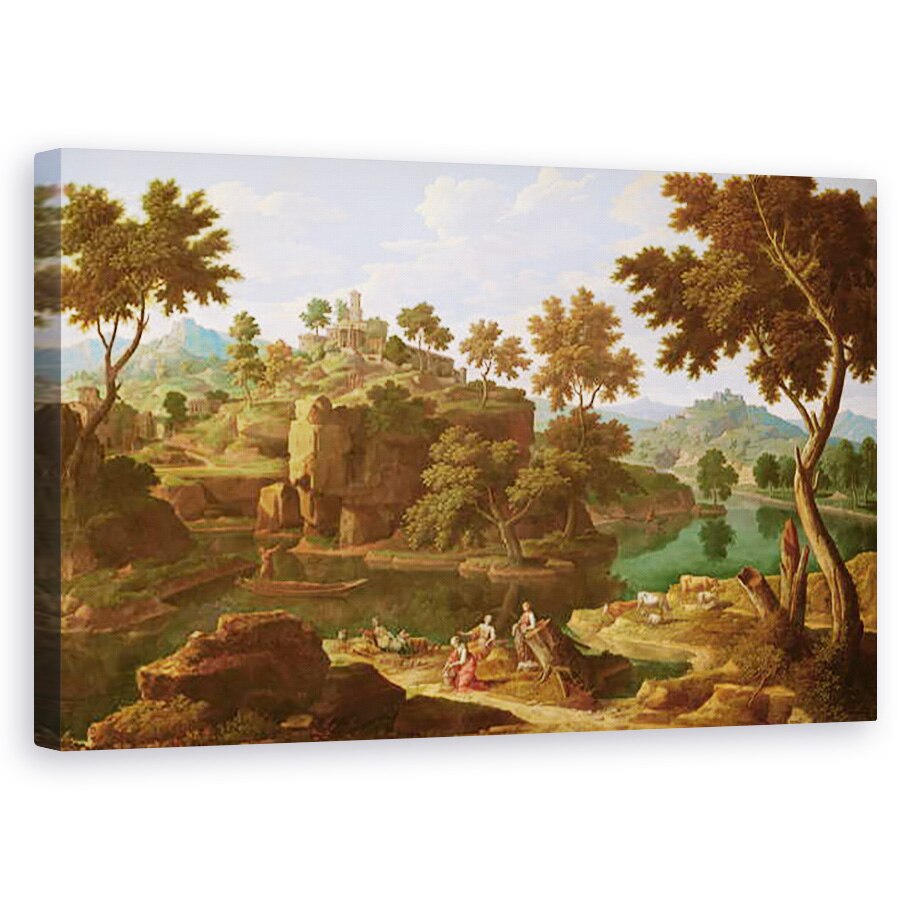 Tablou canvas - Etienne Allegrain - Peisaj cu un rau , 60 x 100 cm