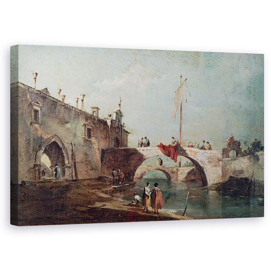 Tablou canvas - Francesco Guardi - Peisaj cu un canal , 60 x 100 cm