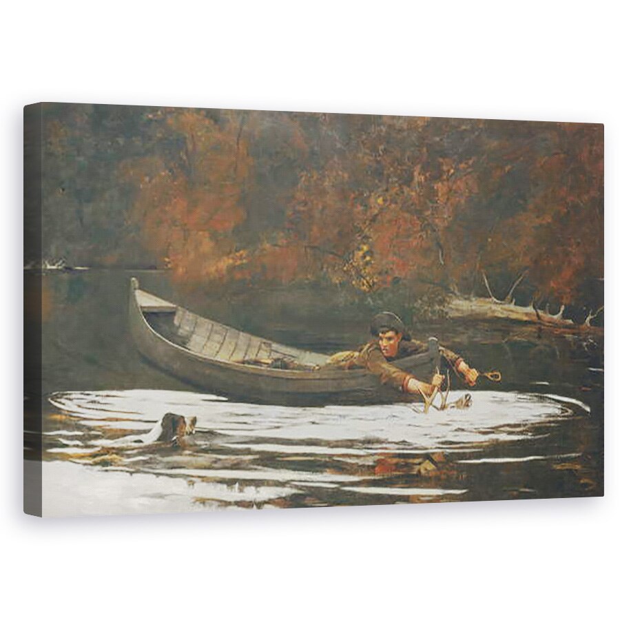 Tablou canvas - Winslow Homer - Caine si Vanator, 60 x 100 cm