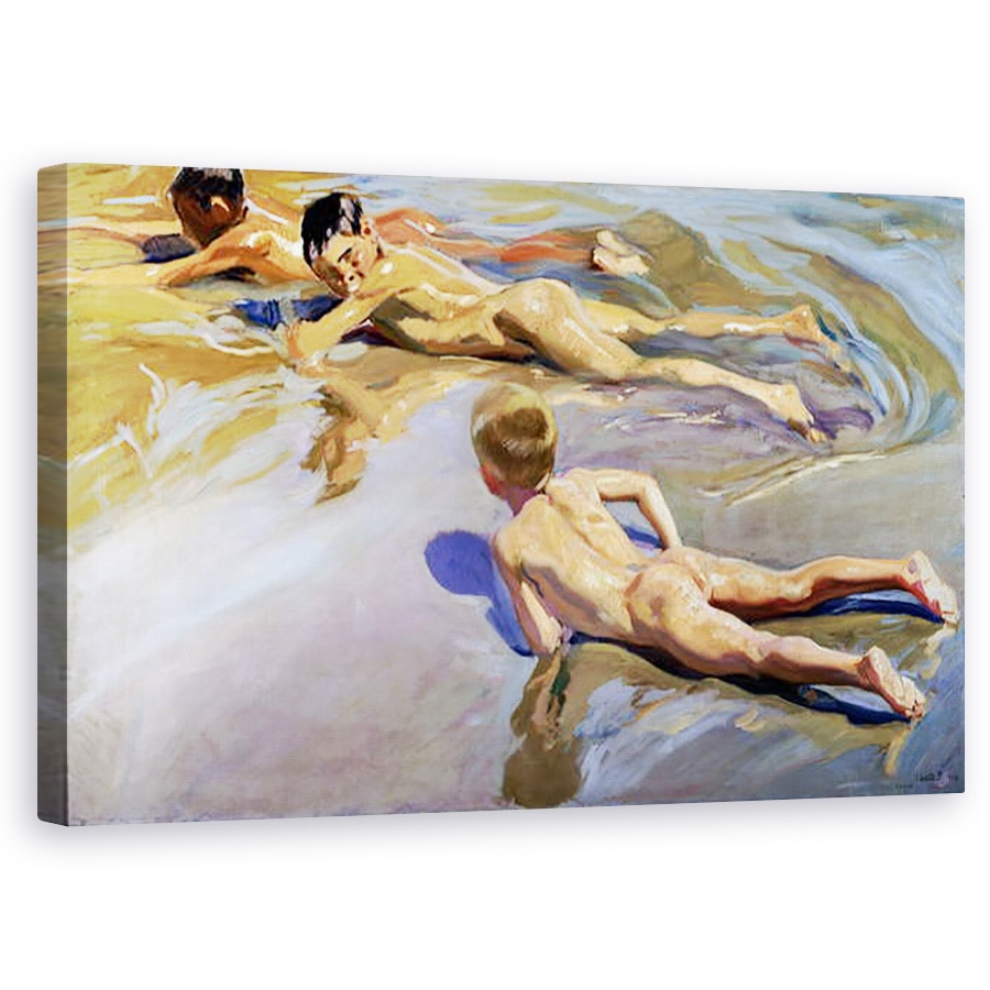 Tablou canvas - Joaquin Sorolla y Bastida - Copii pe plaja, 60 x 100 cm