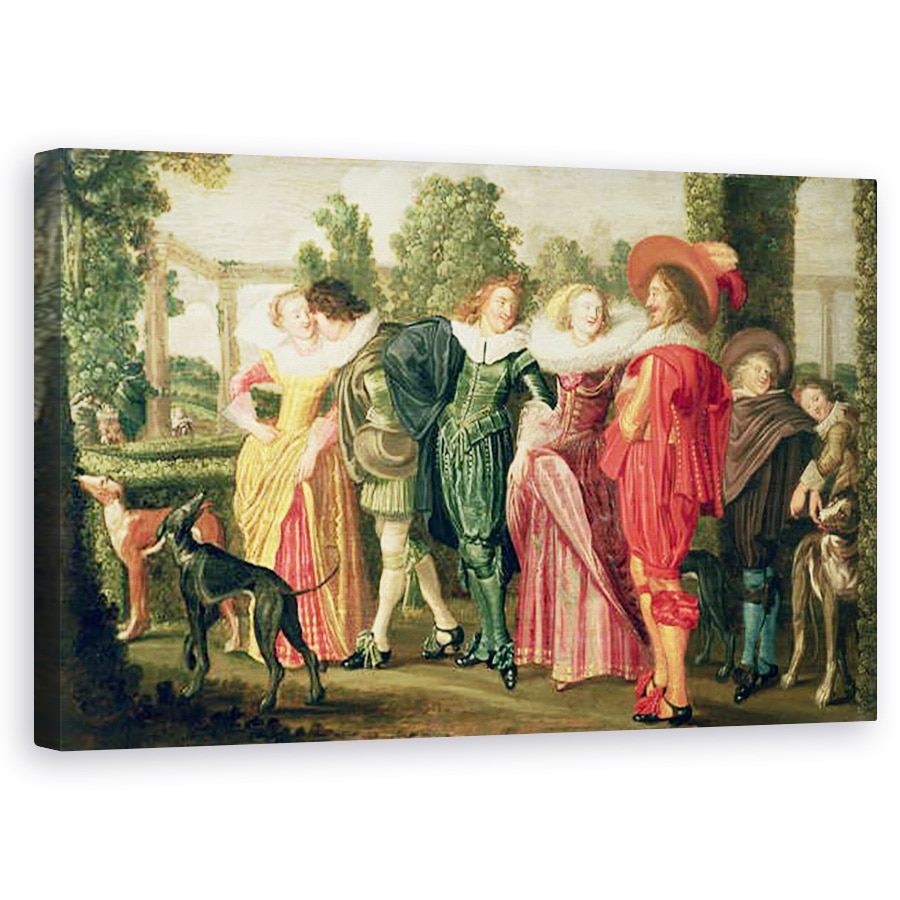 Tablou canvas - Dirck Hals - O promenada in gradina, 60 x 100 cm