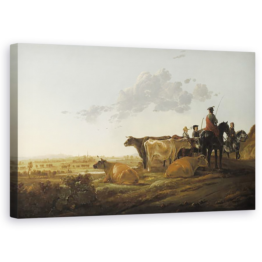 Tablou canvas - Aelbert Cuyp - Peisaj cu pastorii, 50 x 80 cm