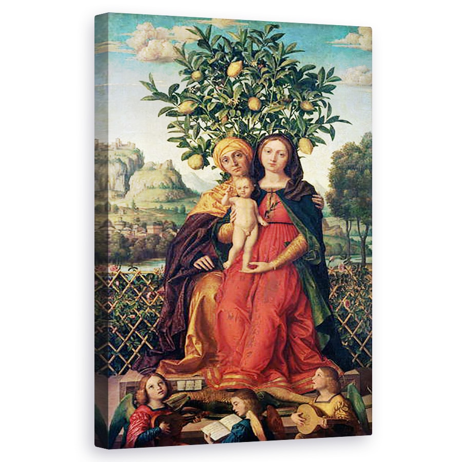 Tablou canvas - Gerolamo dai Libri - Fecioara si Pruncul cu Sfanta A, 50 x 80 cm