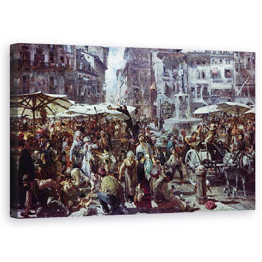 Tablou canvas - Adolph Friedrich Erdmann von Menzel - Piata din Verona II, 60 x 100 cm