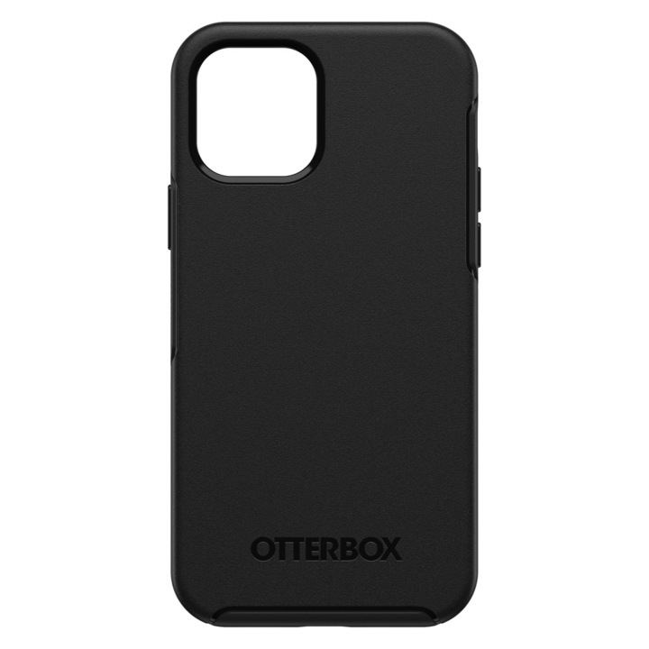Apple iPhone 12 / 12 Pro OtterBox Symmetry antibakteriális ütésálló kemény szilikon hátlap tok MIL-STD minősítéssel, Fekete