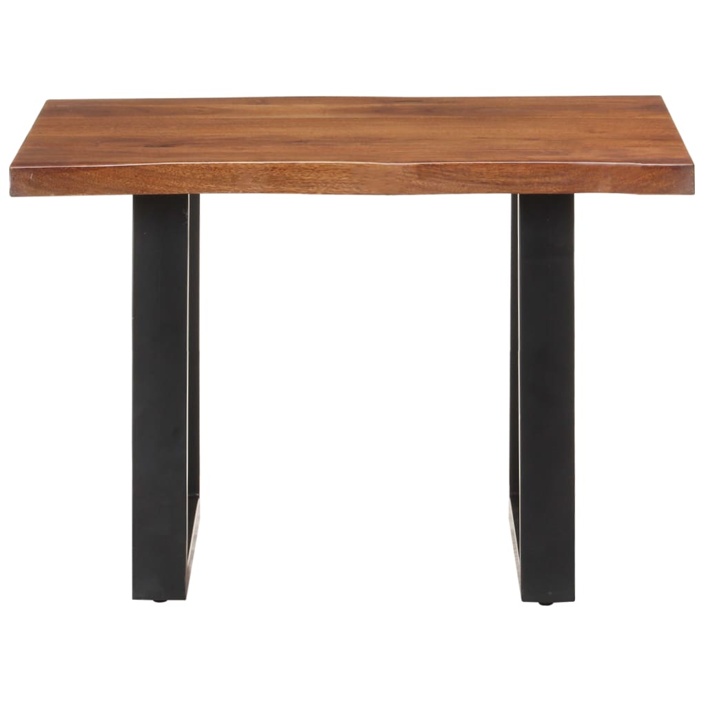 Masuta de cafea, muchii naturale, vidaXL, Lemn de acacia, 60 x 60 x 40 cm, Maro inchis