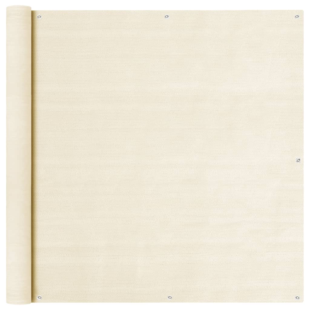 Paravan pentru balcon, vidaXL, Polietilena HDPE, 160 g/m², 120 x 400 cm, Crem