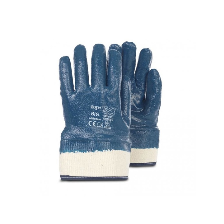 Manusi de lucru, Top, Din bumbac imbibat in nitril, Inmuiat 3/4, Rezistenta puternica la abraziune,