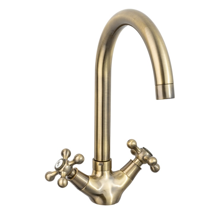 Smack mosogató csaptelep Smack, bronz, 8367-1Q, dupla vezérlés, kerámia patron