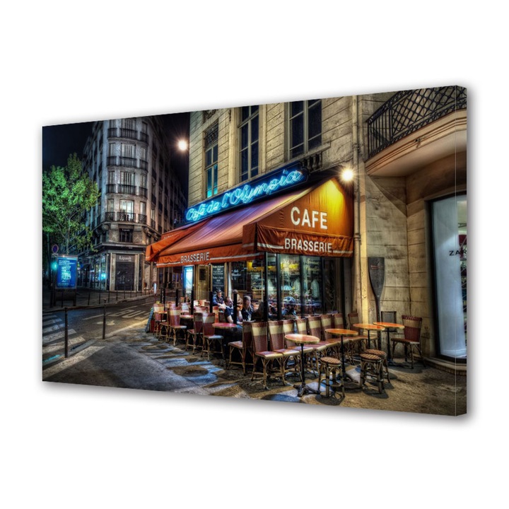 Tablou Canvas Cafenera in Paris Franta, 40 x 60 cm