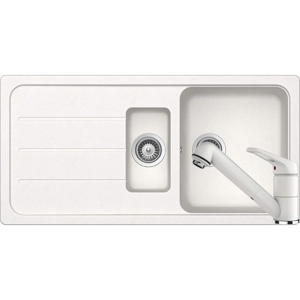 Kit chiuveta Schock Formhaus D-150L 1000 x 500 mm si baterie Schock Cosmo cu Dus Extractibil Alpina Cristalite