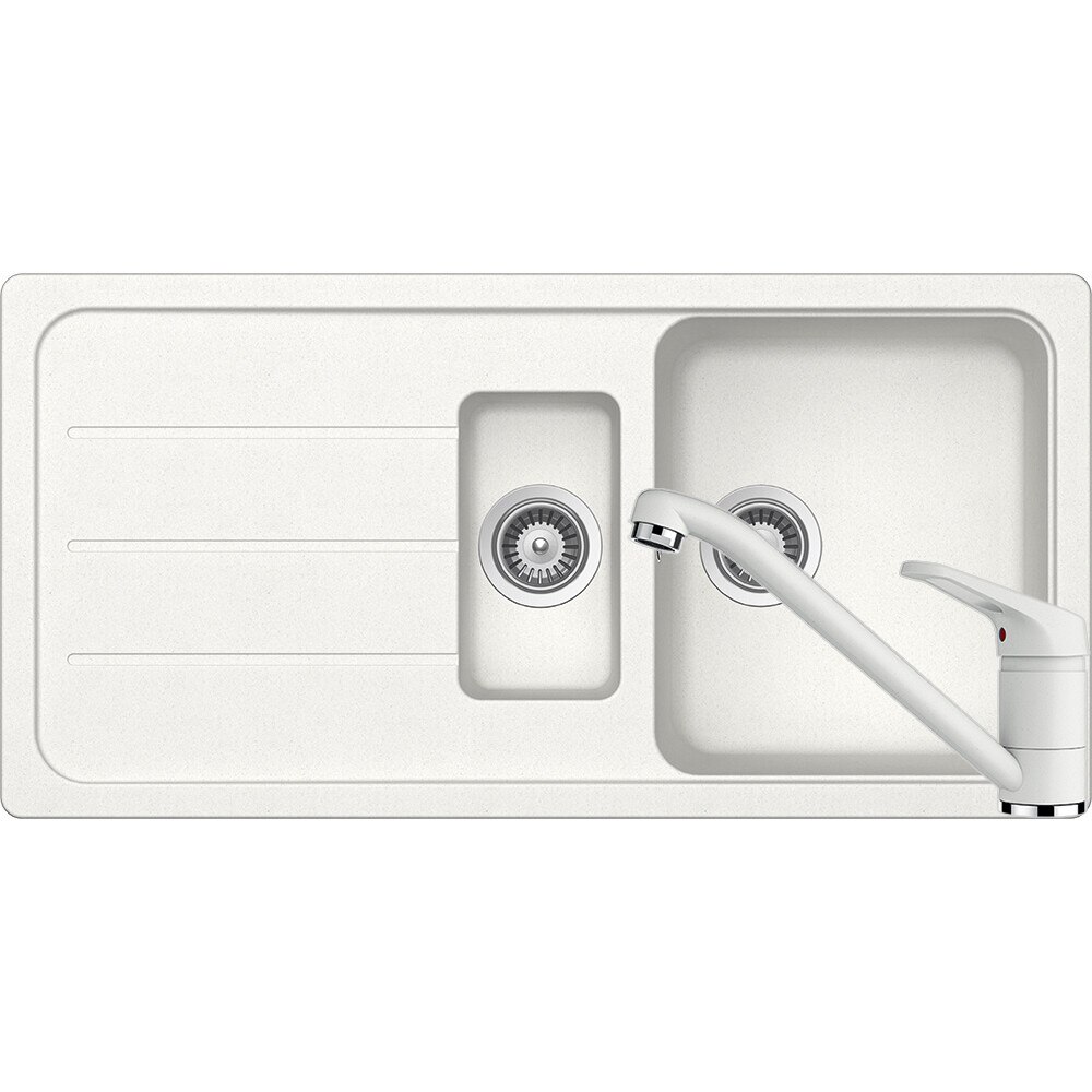 Kit chiuveta Schock Formhaus D-150L 1000 x 500 mm si baterie Schock Cosmo Alpina Cristalite