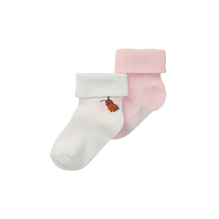 Set 2 perechi sosete bebe, Noppies, bumbac organic, Mandeville, roz