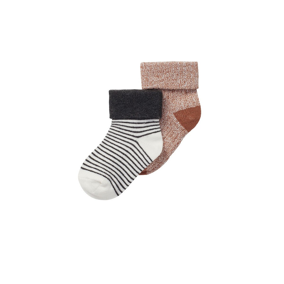 Set 2 perechi sosete bebe, Noppies, bumbac organic, Saltash, maro