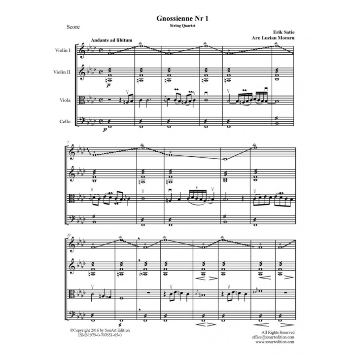 Gnossienne no. 1 - Erik Satie - Cvartet de coarde