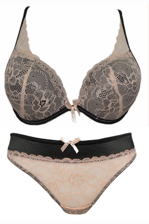 Love and BRA női szett 20897, Fekete/Meztelen