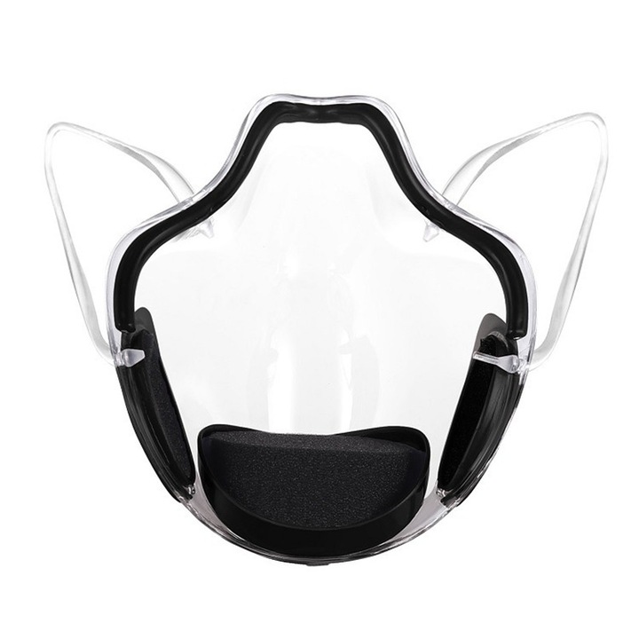 Прозрачна защитна маска ASKSA, Силиконова катарама за ухо, Сгъваема, За възрастни