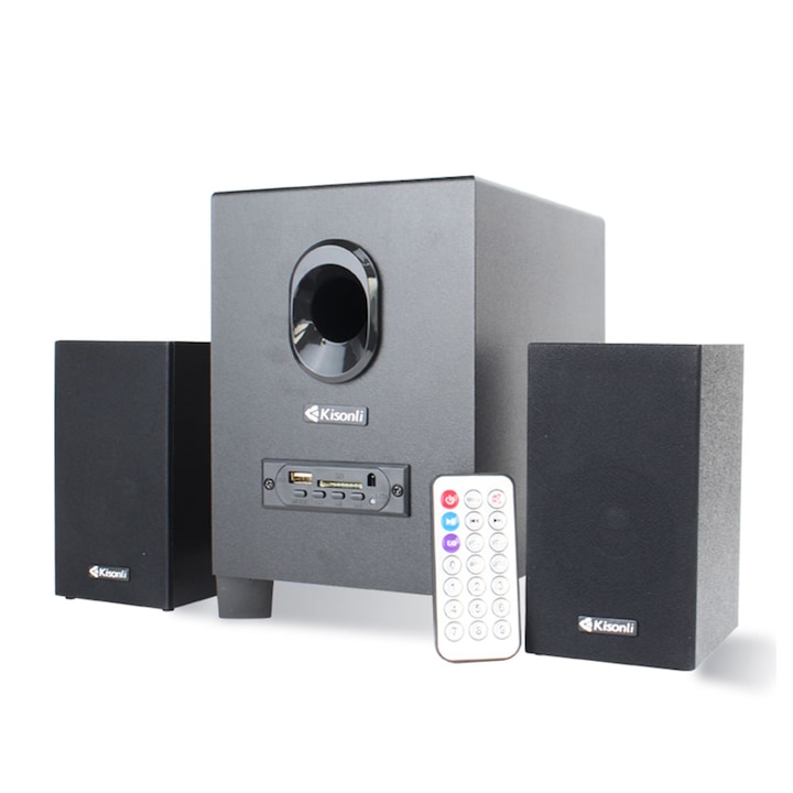 Kisonli TM5000U-149 Hangszórók, Bluetooth, 5W+2x3W, USB, Fekete