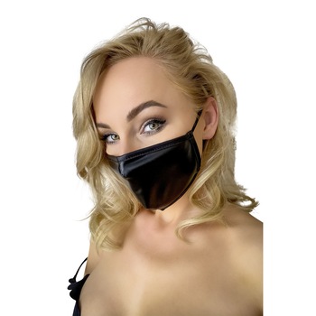 Masca de protectie wetlook, 1 strat, Negru, Fashion, Reutilizabila Masca de protectie wetlook, 1 strat, Negru, Fashion, Reutilizabila