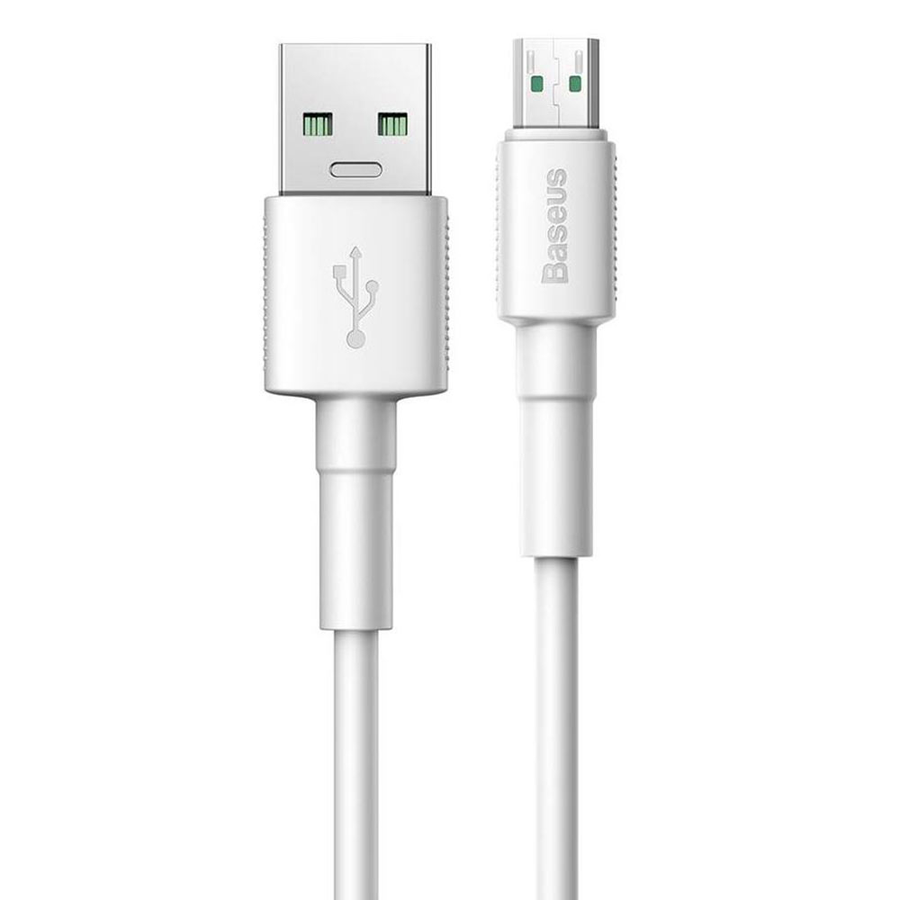 Cablu Baseus Mini White Cable MicroUSB, White, 1m, 4A