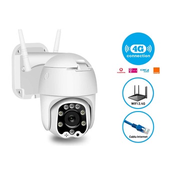 Camera Ptz, Ip, Wifi, Rezolutie 5 Mp, Zoom 5x, Functii Cartela Sim, 4g si 3g, Slot MicroSD, GSM, exterior, interior Camera Ptz, Ip, Wifi, Rezolutie 5 Mp, Zoom 5x, Functii Cartela Sim, 4g si 3g, Slot MicroSD, GSM, exterior, interior