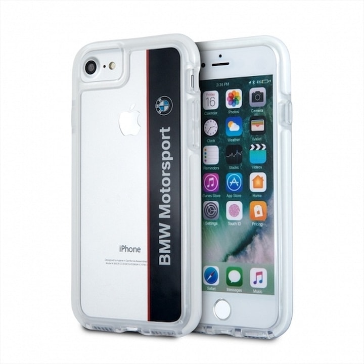Apple iPhone 7 / 8 / SE (2020) BMW Transparent Case műanyag hátlap tok szilikon kerette (BMW Licenc) - BMHCP7SPVNA, Átlátszó
