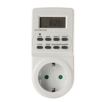 Priza programabila digitala Strohm SM-TGE-2B, programare 1min/24H/7 zile, 16A, 230V, Alb/Negru Priza programabila digitala Strohm SM-TGE-2B, programare 1min/24H/7 zile, 16A, 230V, Alb/Negru