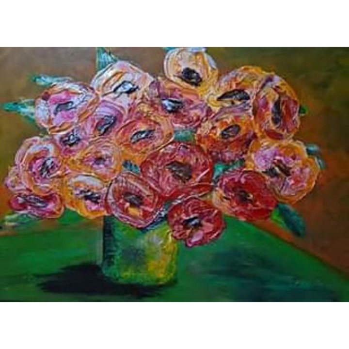 Tablou, Anca Nistoroiu, pictura feng shui de curatare a problemelor generate de depresie, pierderea veniturilor, 50X70 cm