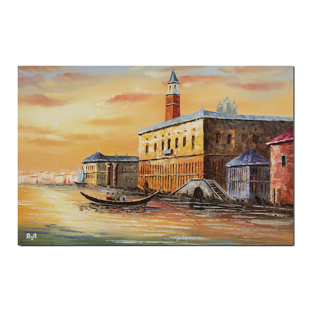 Tablou pictat manual, Artnova - Palatul dogilor - Venetia - 90x60cm pictura ulei pe panza