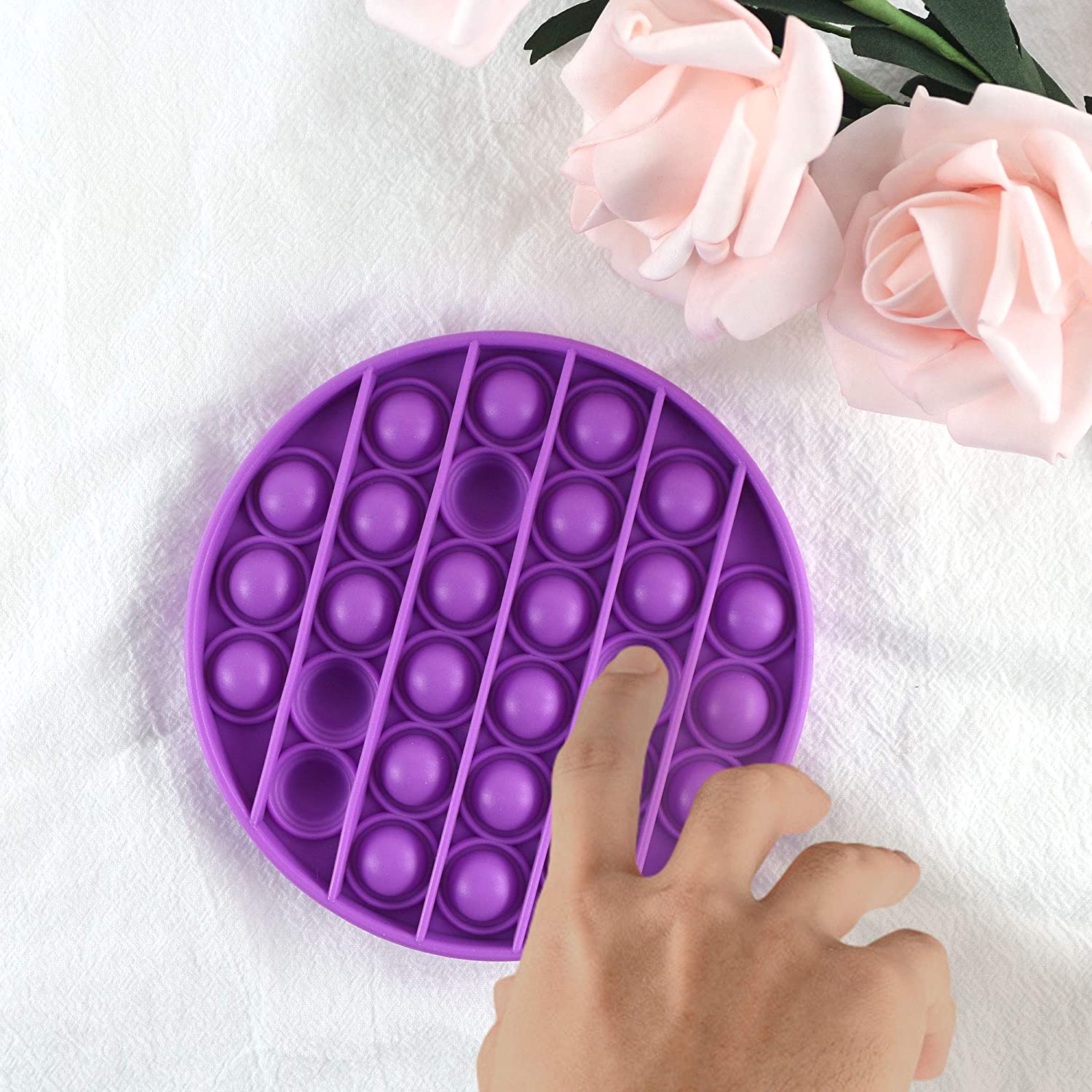 Jucarie senzoriala, din silicon, Pop it Fidget Toy, Push Bubble, antistres JuniBelle