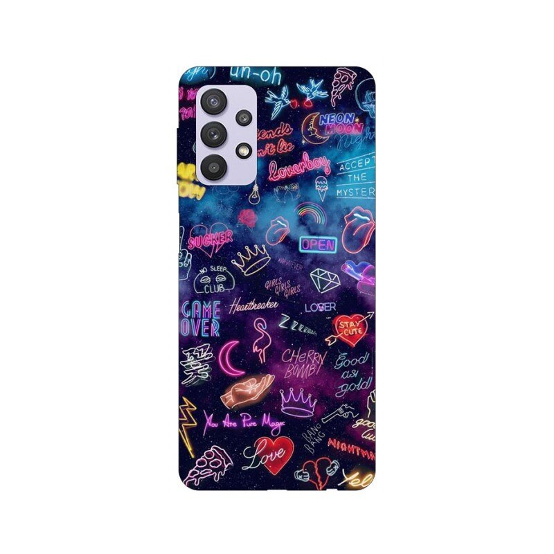 Husa Silicon Soft Upzz Print Compatibila Cu Samsung Galaxy A32 4g Model Neon